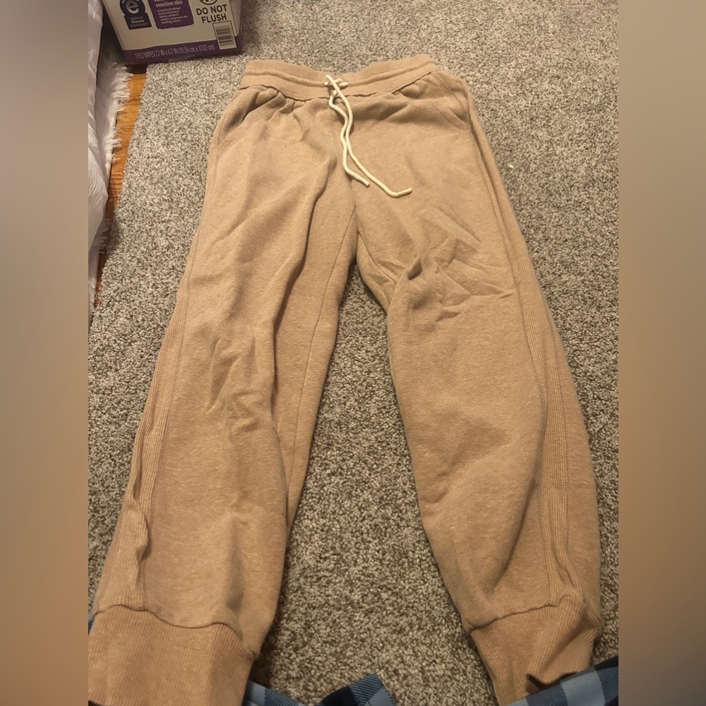 tan sweatpants